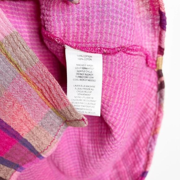 BEACHLUNCHLOUNGE Pink Plaid Button Down Top - Picture 6 of 9